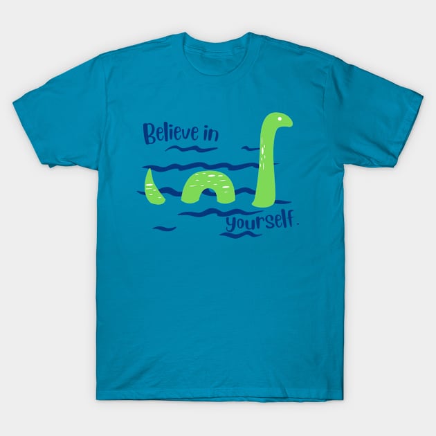 Believe Sea Monster Green T-Shirt by capesandrollerskates 